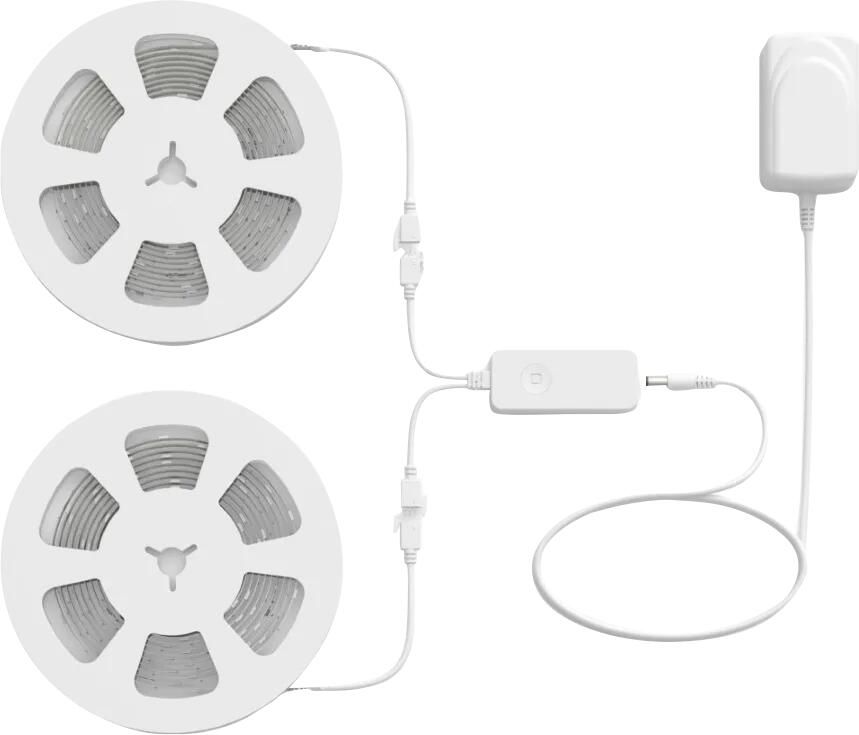 WiZ RGBIC LED strip 10 meter (2x 5M) Makkelijke installatie 16 Miljoen kleuren Muzieksynchronisatie RGBIC; meerdere kleur tegelijk