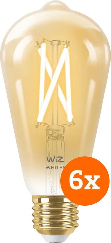 WiZ Connected WiZ Smart Filament lamp Edison 6-pack Warm tot Koelwit Licht E27