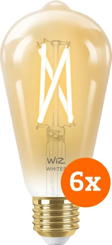 WiZ Connected WiZ Smart Filament lamp Edison 6-pack Warm tot Koelwit Licht E27