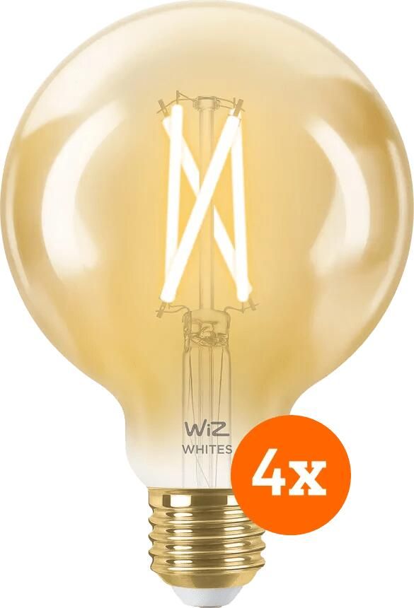 WiZ Connected WiZ Smart Filament lamp Globe 4-pack Warm tot Koelwit Licht E27