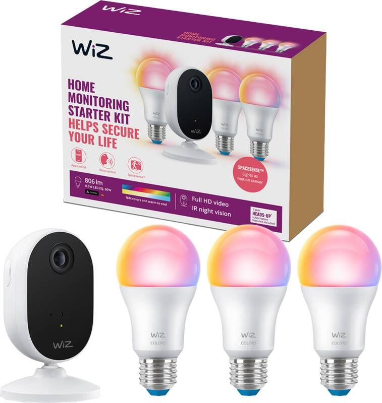 WiZ Connected WiZ Home Monitoring starterkit 3 smart lampen + IP camera