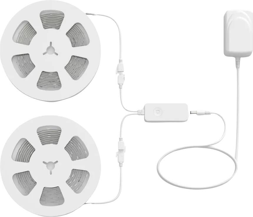 WiZ RGBIC LED strip 10 meter (2x 5M) Makkelijke installatie 16 Miljoen kleuren Muzieksynchronisatie RGBIC; meerdere kleur tegelijk