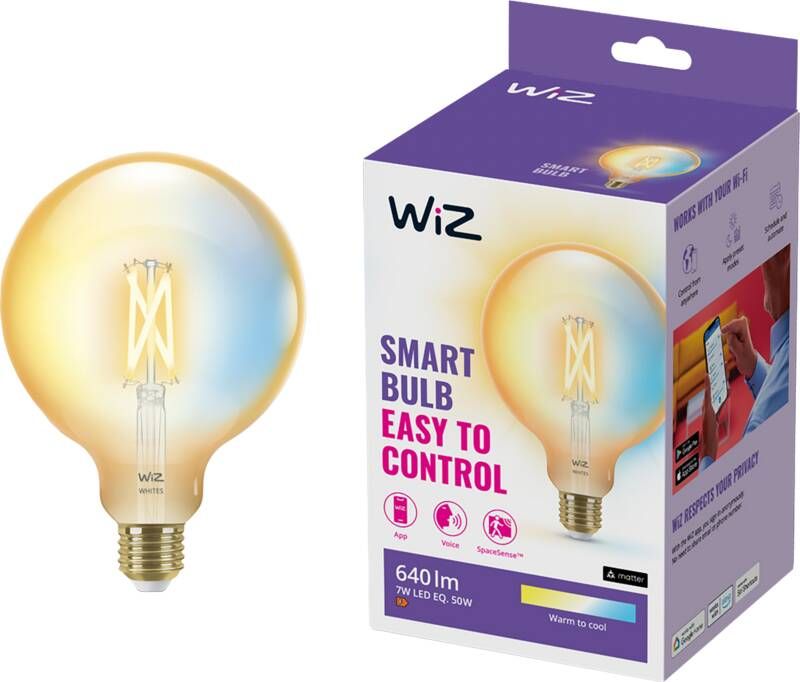 WiZ Connected WiZ Smart Filament lamp Globe XL Warm tot Koelwit Licht E27