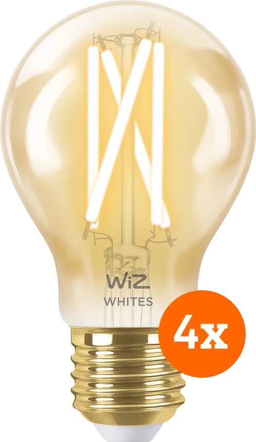 WiZ Connected WiZ Smart Filament lamp Standaard Goud 4-pack Warm tot Koelwit Licht E27