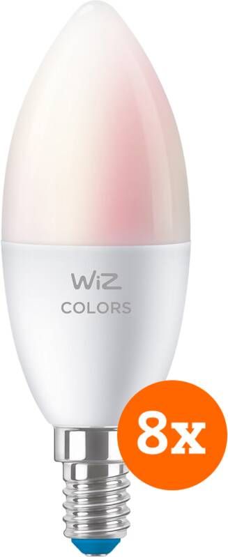 WiZ Connected WiZ Smart Kaarslamp 8-pack Gekleurd en Wit Licht E14