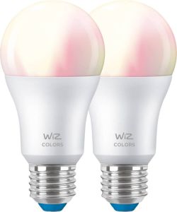 WiZ Lamp Slimme LED Verlichting Gekleurd en Wit Licht E27 60W Mat Wi-Fi 2 stuks