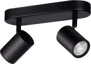 WiZ Opbouwspot Imageo Zwart 2 spots Slimme LED-Verlichting Warm- tot Koelwit Licht GU10 2x 5W Wi-Fi