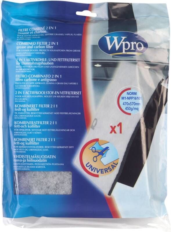 Wpro Set Afzuigkap- en Koolstoffilters 60cm (450 g mA²)