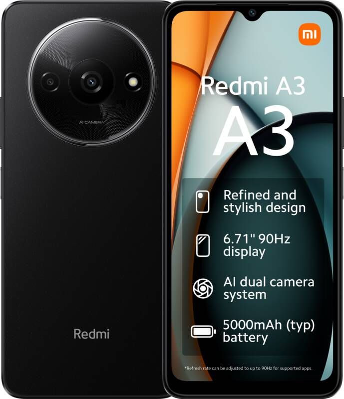 Xiaomi Redmi A3 64GB Midnight Black | Android smartphones | Telefonie&Tablet Smartphones | 6941812768112