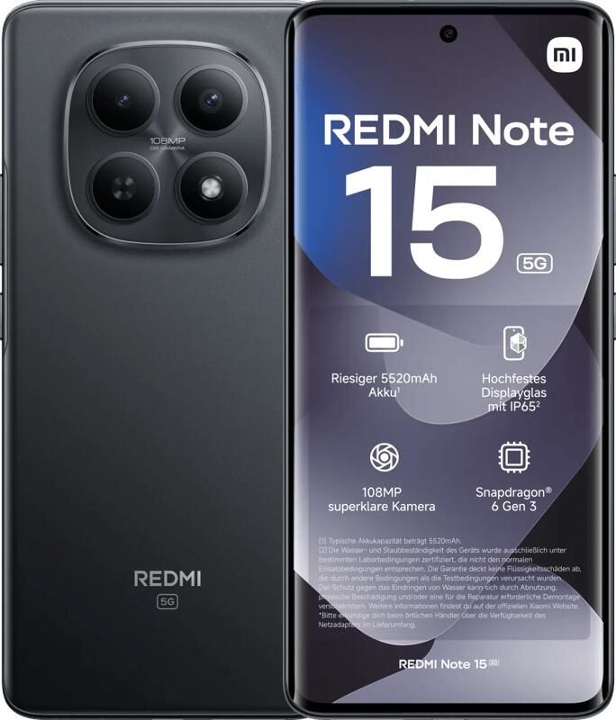 Xiaomi Redmi Note 15 128GB Zwart 5G