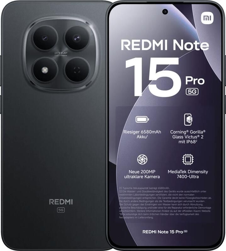 Xiaomi Redmi Note 15 Pro 256GB Zwart 5G