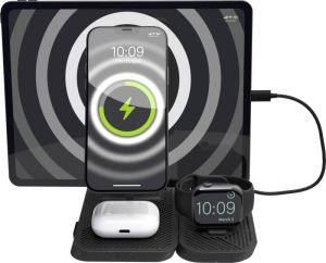 Zens 3-in-1 MagSafe Draadloze Oplader met iPad Houder Zwart