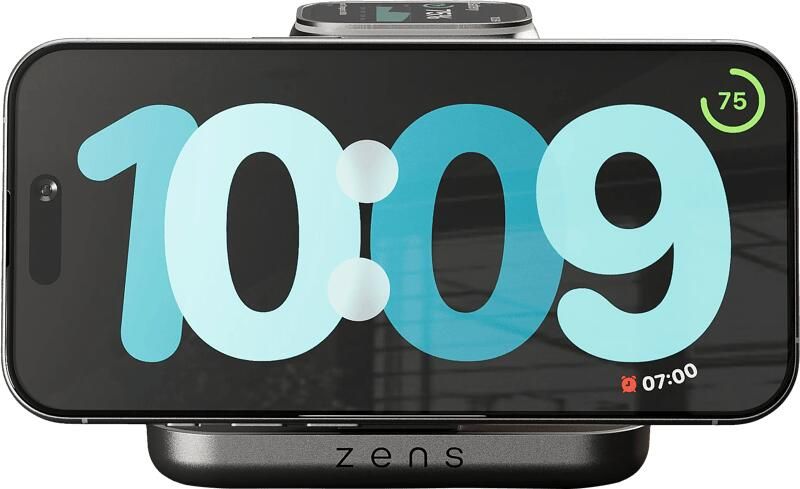 Zens 2-in-1 MagSafe met Qi2 Draadloze Oplader 45W met Standaard en Watch Stand