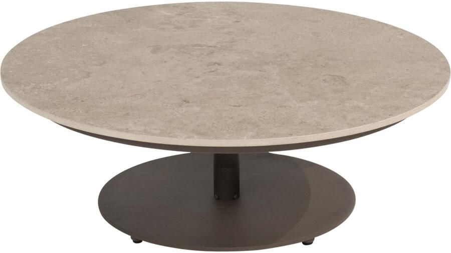 4 Seasons Outdoor 4SO Boaz koffietafel met ceramisch blad 80 cm rond centrale poot terre