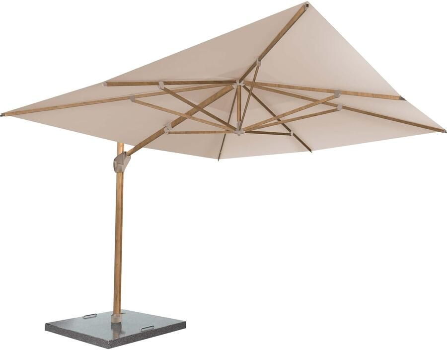 4 Seasons Outdoor 4SO Hacienda zweefparasol 4x3 woodlook sand