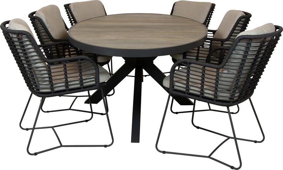 4 Seasons Outdoor Qopps Kismo tuintafel met 4SO Fabrice dining tuinstoel