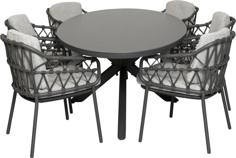 4 Seasons Outdoor Qopps Vidas tuintafel met 4 4SO Calpi dining tuinstoelen