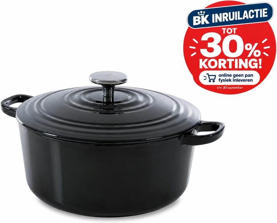 BK Bourgogne braadpan Ø 24 cm zwart gietijzer inductie - Foto 2