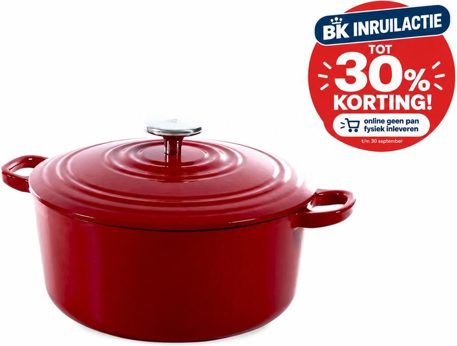 BK Bourgogne braadpan Ø 24 cm rood gietijzer inductie - Foto 2