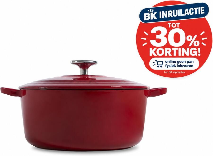 BK Bourgogne braadpan Ø 28 cm rood gietijzer inductie - Foto 2