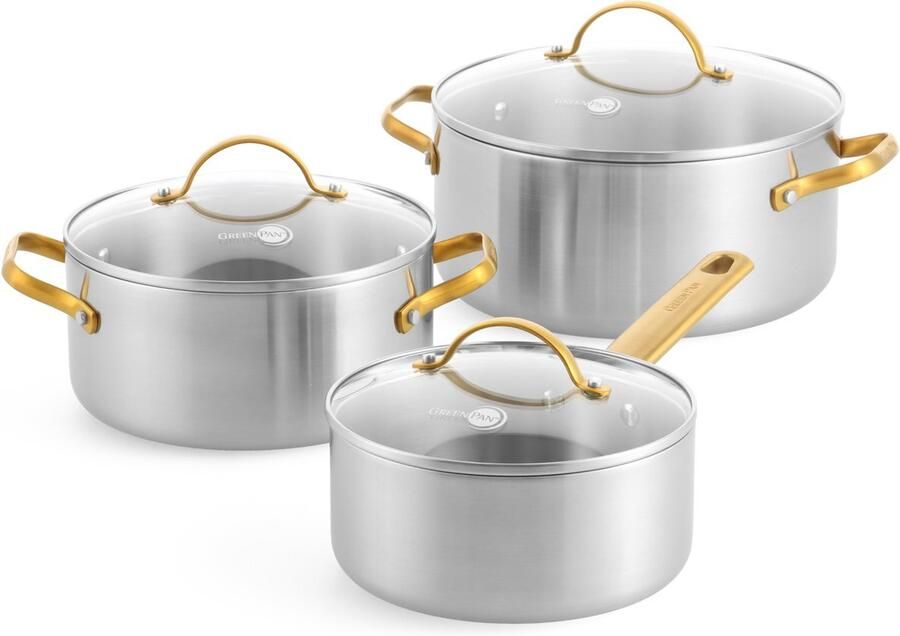 Greenpan Padova Reserve 3-ply Stainless Steel Kookpannenset 6-delig