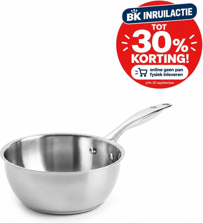 BK Wokpan Superior Tri-Ply ø 30 cm 4.7 liter zonder anti-aanbaklaag