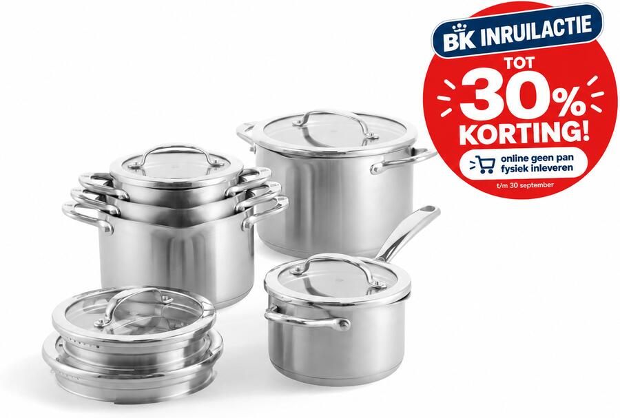 BK Twist Pannenset materiaal 5 delig met handig afgietsysteem - Foto 2