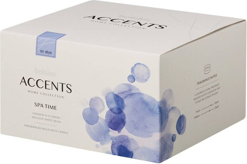 Bolsius accents scented glass multiwick spa Time