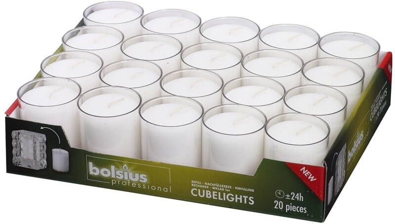 Bolsius relight navulling 64 52 transparant 20 stuks