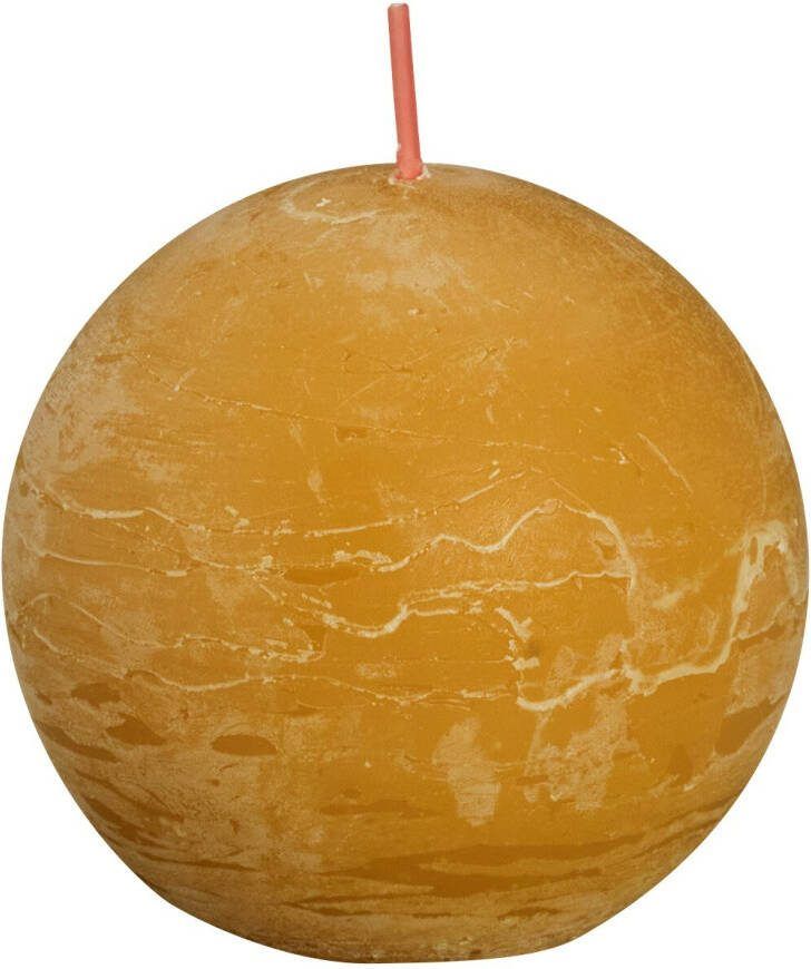 Bolsius Rustieke kleine stompkaars 'Boule' (Ø7.6cm) Honeycomb Yellow