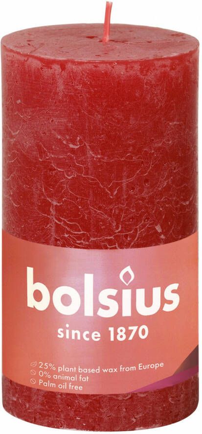 Bolsius Stompkaars Delicate Red Ø68 mm Hoogte 13 cm Rood 60 Branduren