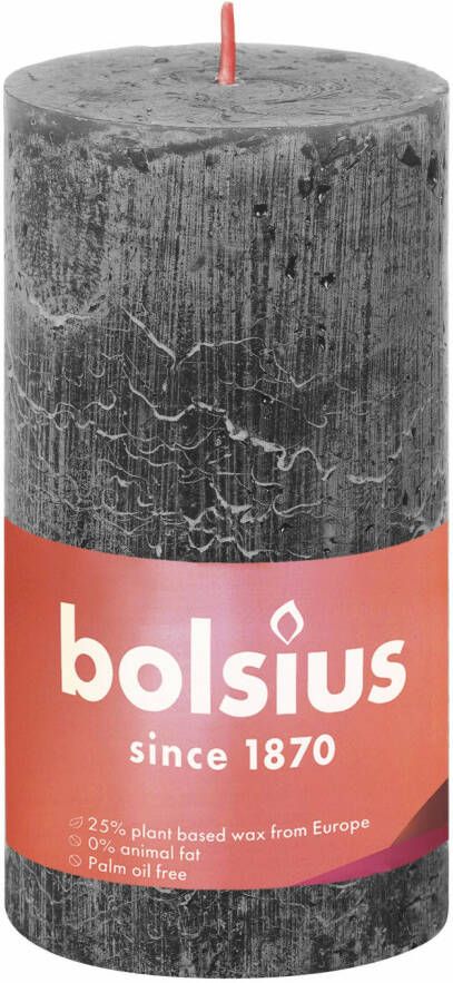 Bolsius Stompkaars Stormy Grey Ø68 mm Hoogte 13 cm Donkergrijs 60 Branduren - Foto 2