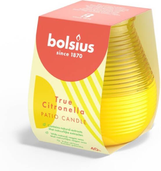 Bolsius True Citronella 40h Kaars Geel Citronella