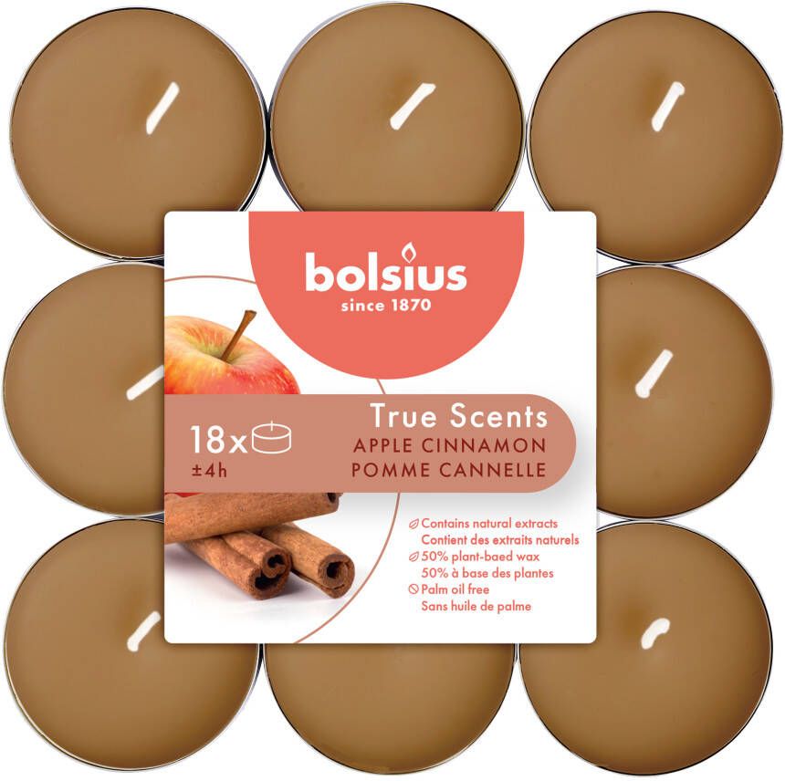 Bolsius True scents geurtheelicht bricks 18 apple cinnamon