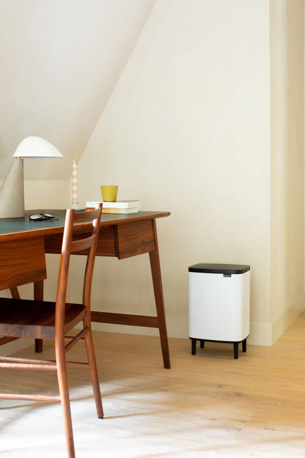 Brabantia bo hi afvalemmer 12 liter met kunststof binnenemmer white