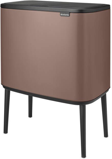 Brabantia bo touch bin 23+11 liter satin taupe