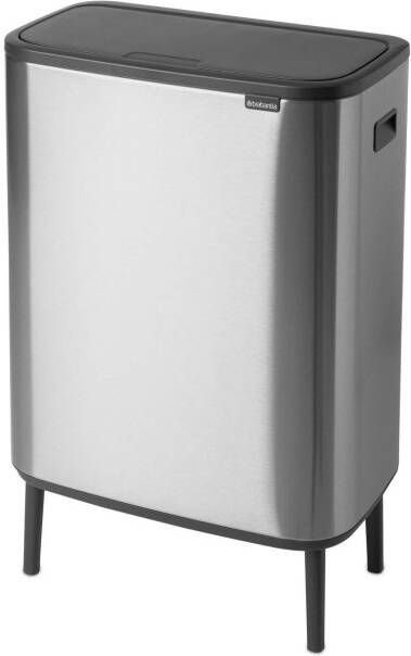 Brabantia bo touch bin hi 2x30 liter matt steel fingerprint proof