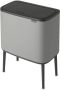 Brabantia Bo Touch Bin Prullenbak 11 + 23 liter Afvalscheiding Mineral Concrete Grey - Thumbnail 3