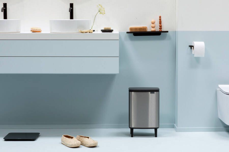 Brabantia bo hi afvalemmer 12 liter met kunststof binnenemmer matt steel fingerprint proof