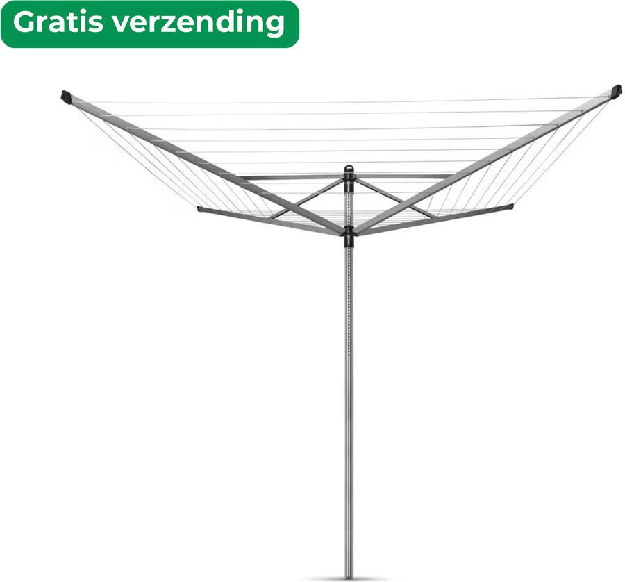 Brabantia lift-o-matic droogmolen met metalen grondanker 50 meter metallic grey - Foto 2
