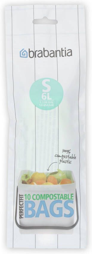Brabantia Composteerbare afvalzak 'PerfectFit' S 6 liter (10 stuks) Green