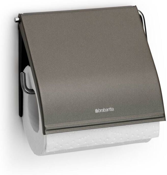 Brabantia toiletrolhouder met klep platinum