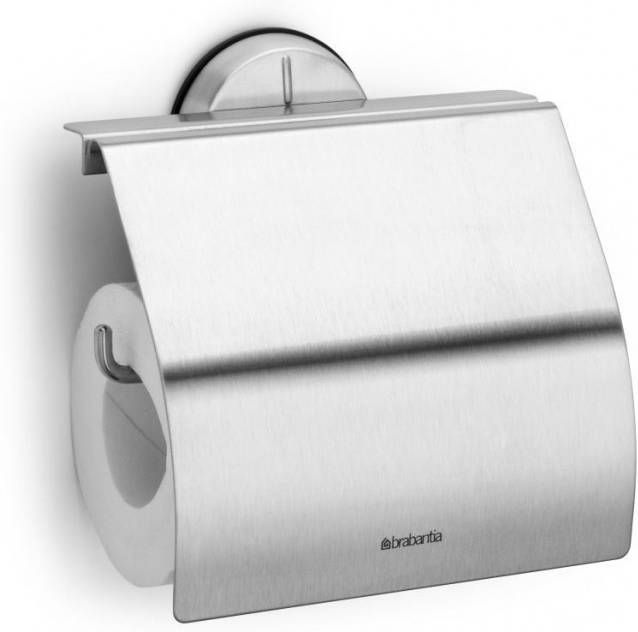 Brabantia toiletrolhouder met klep &apos;stainless steel&apos; matt steel OP=OP