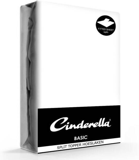 Cinderella basic single-split topper katoen 160x200 (01) white (tot15cm)