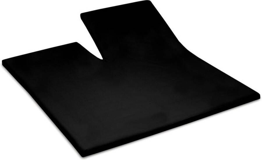 Cinderella Weekend- Topper hoeslaken met split (tot 15 cm) Katoen 160x200 cm Black