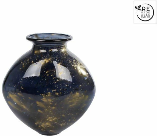 Coppens 3R Vaas Meguino Neon L zwart goud bol glas 24x10x26cm