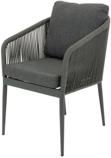 Coppens Alba dining tuinstoel rope tweed antraciet