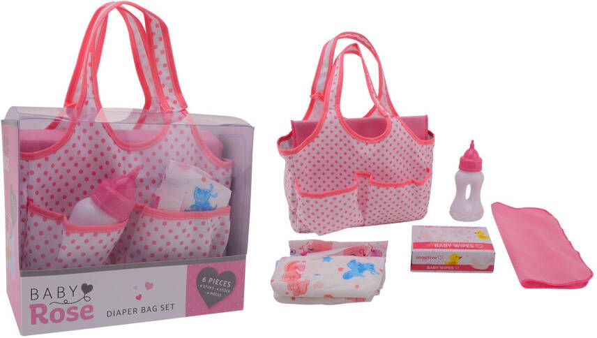 Coppens Baby rose luiertas met accessoires