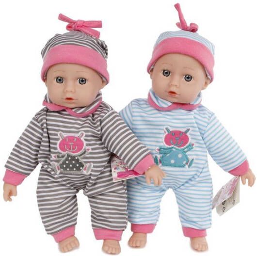 VAN MANEN Babypop Meisjes 26 Cm Grijs roze