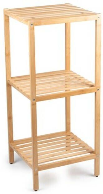 Alpina Badkamerrek 3-laags Ecologisch Bamboe Hout Badkamermeubel Handoeken Shampoo En Conditioner